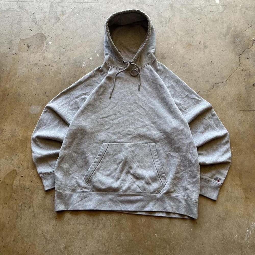 Russell Athletic Premium Fleece Baggy Grey Hoodie